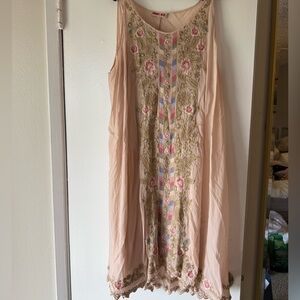 Johnny Was Pink Sleeveless Sundress for Weddings